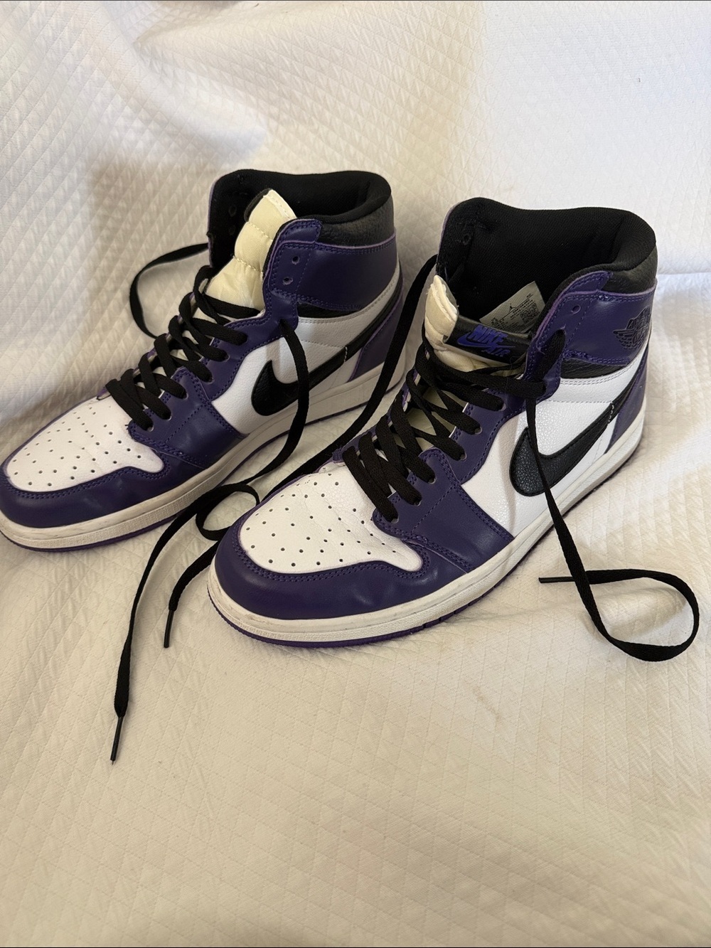 Nike Air Jordan 1 High - White, Purple & Black
